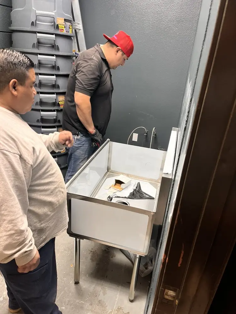 Commercial plumbing and sink installation in Cambria